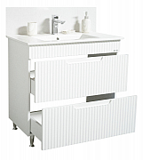 BASE AND WASHBASIN, SERIES 033, 80CM, WITH DRAWERS, RUSTIC WHITE_1