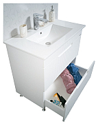BASE AND WASHBASIN, SERIES 033, 80CM, WITH DRAWERS, RUSTIC WHITE_2