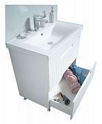 BASE AND WASHBASIN, SERIES 733, 80CM, WITH DRAWERS, RUSTIC WHITE_2