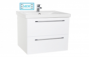 MDF BASE AND WASHBASIN KIT SERIES 754, 70CM SUSPENDED WITH DRAWERS, WHITE
