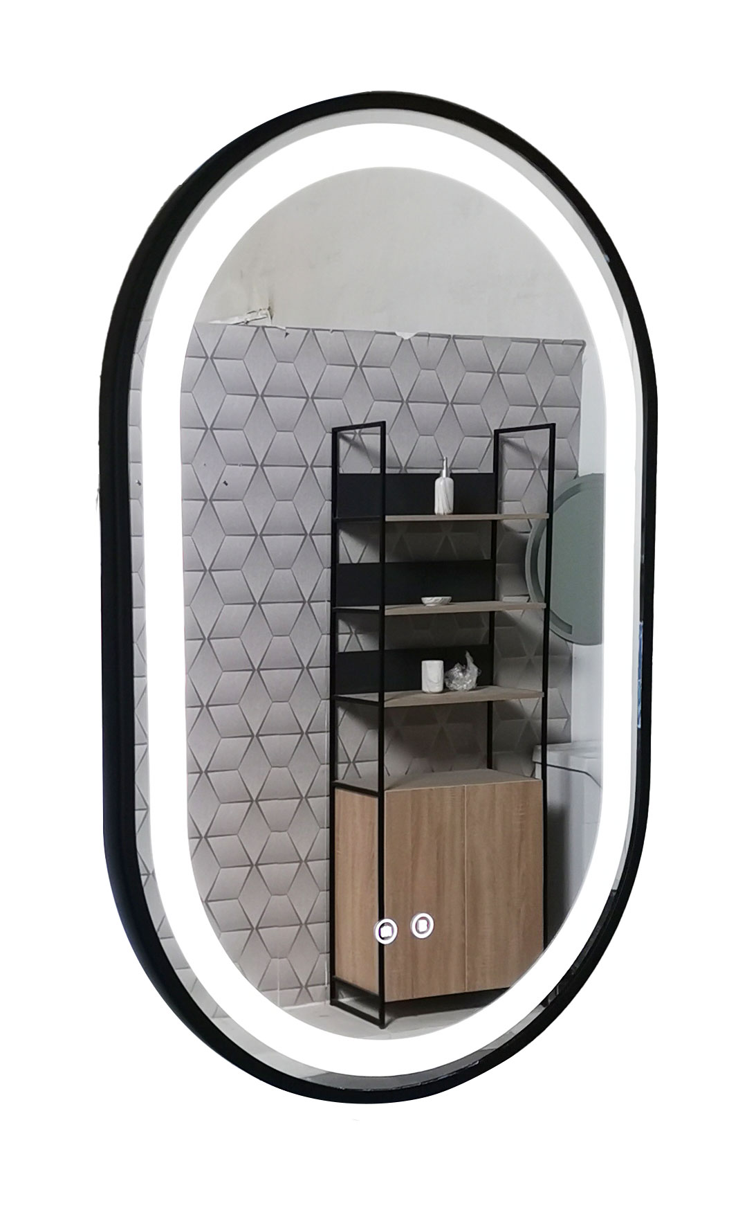 Oglindă cu iluminare LED și functie dezaburire, MD3,  50x80cm, ramă neagra