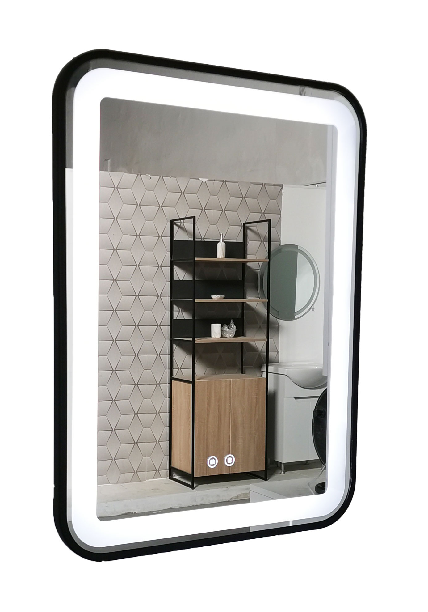 Oglindă cu iluminare LED și functie dezaburire, MD3,  60x80cm, ramă neagra