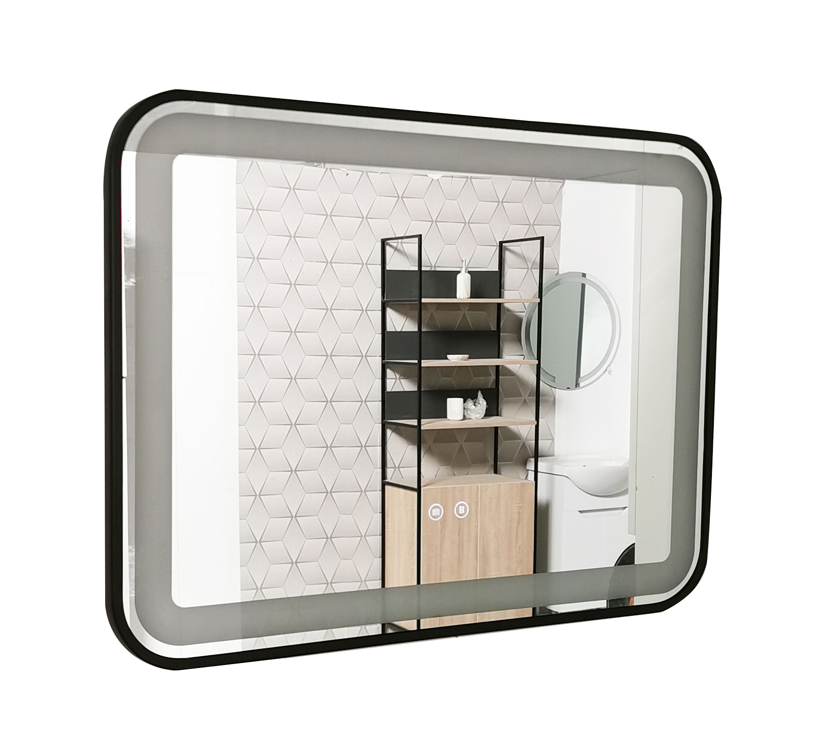 ogijiページ Oglindă cu iluminare LED și functie dezaburire, MD3, 80x60cm, ramă
