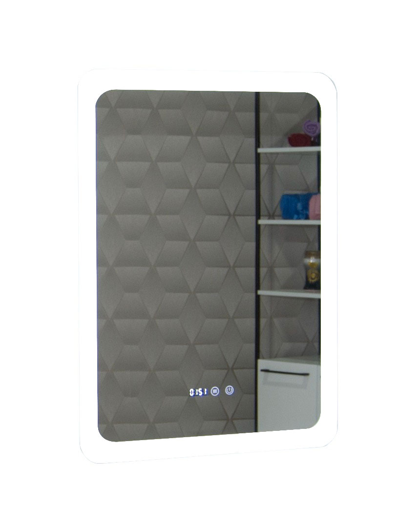 Oglindă cu iluminare LED, funcție dezaburire, ceas și termometru, MD2, 60x80cm