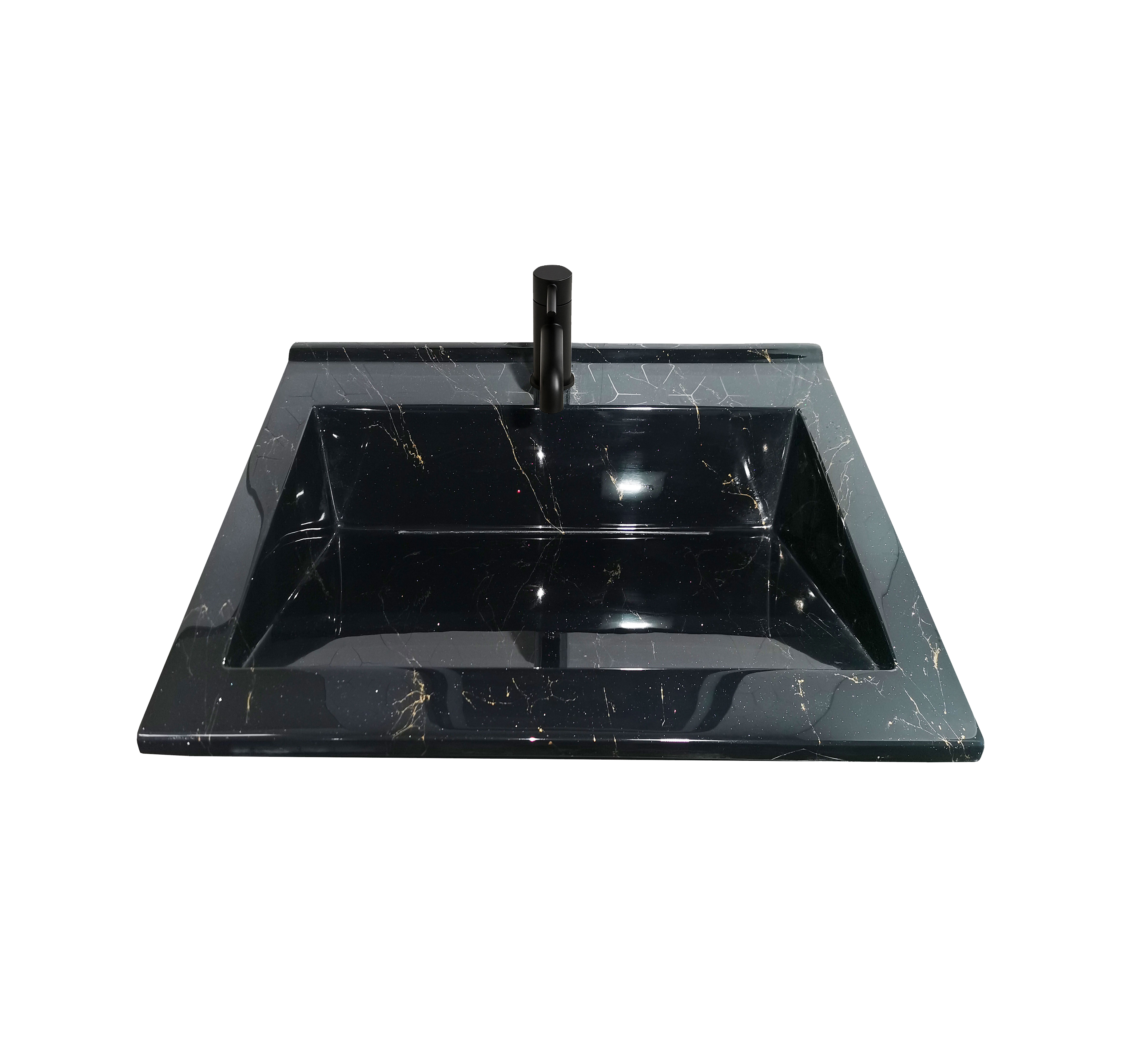 Chiuvetă Baie/Lavoar granit, Negru, 60x46cm