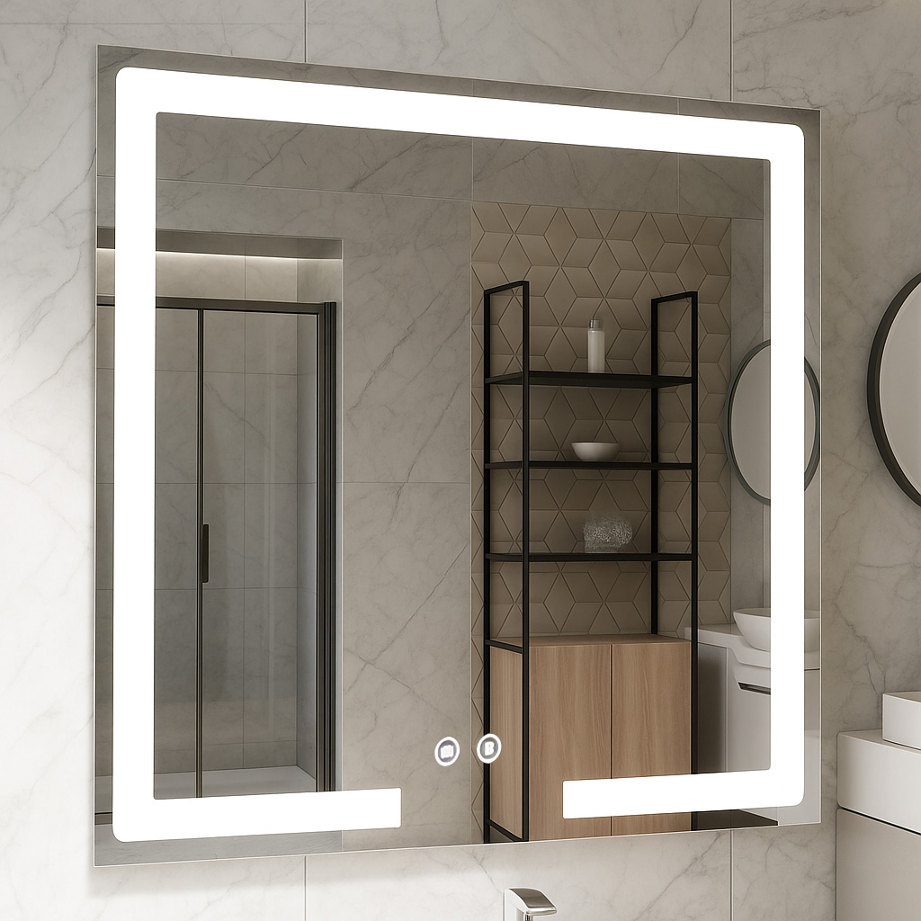 Oglindă cu iluminare LED, funcție dezaburire, MD1, 80x80cm