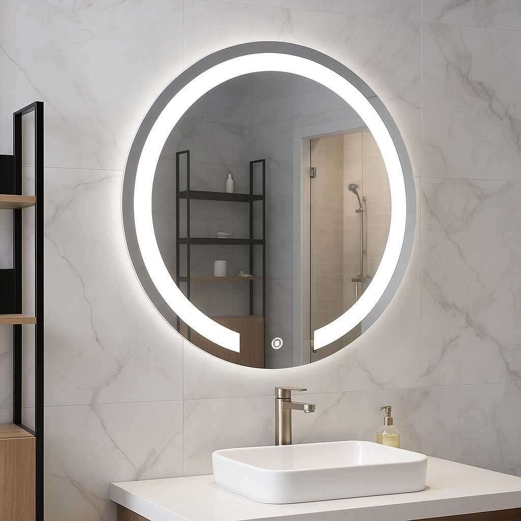 Oglindă cu iluminare LED și întrerupător touch, MD1, D60cm