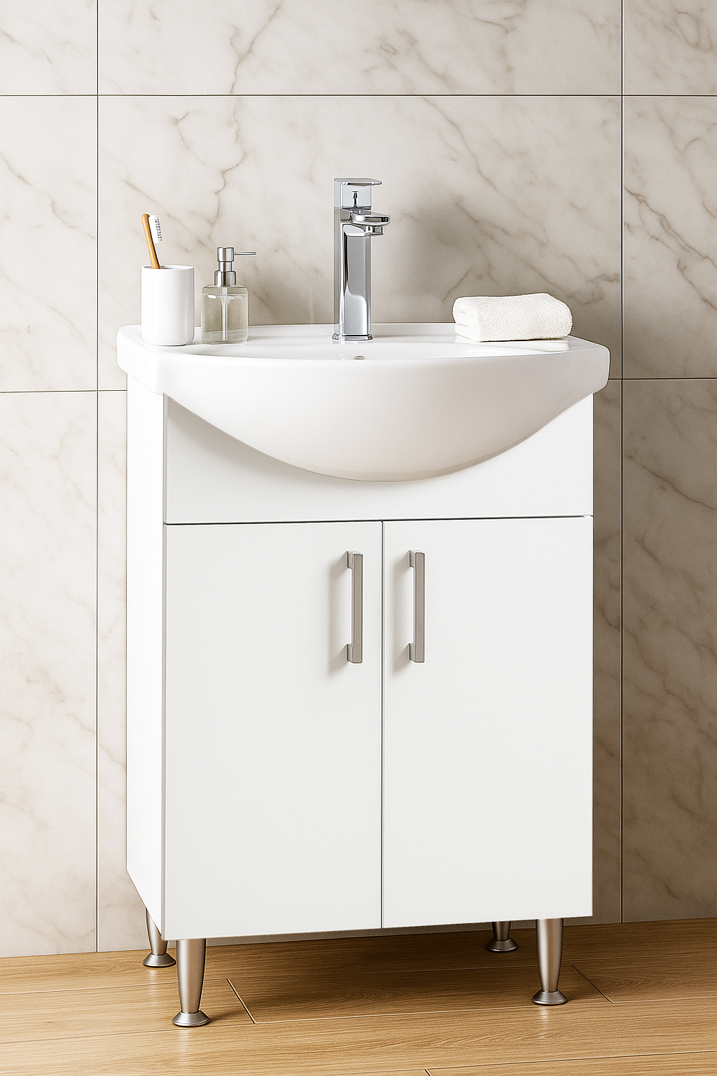 Mobilier Baie eco și lavoar, Seria 005, 50cm, Alb