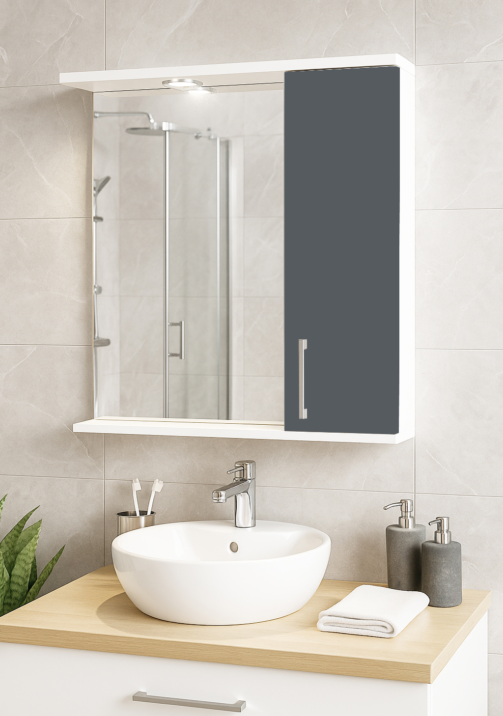 Oglindă Promo 60cm, Antracit