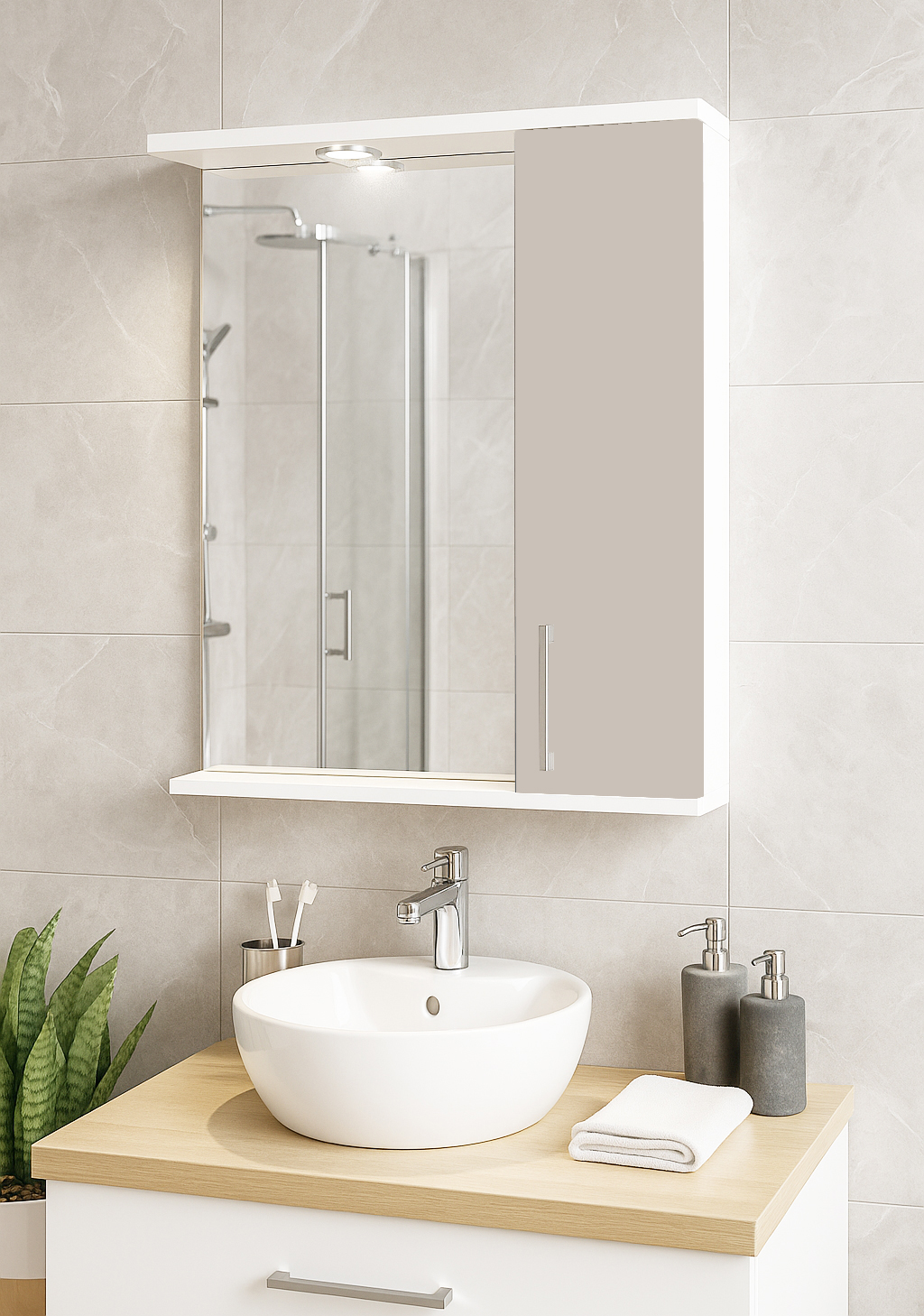 Oglindă Promo 50cm, Taupe