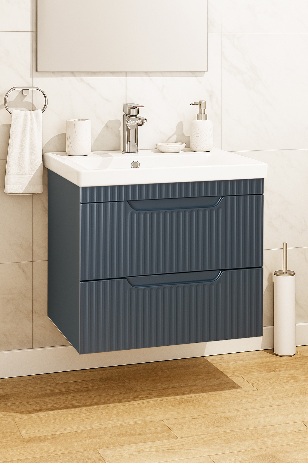 Mobilier Baie și lavoar, Seria 733, Suspendat, Sertare, 60cm, Antracit
