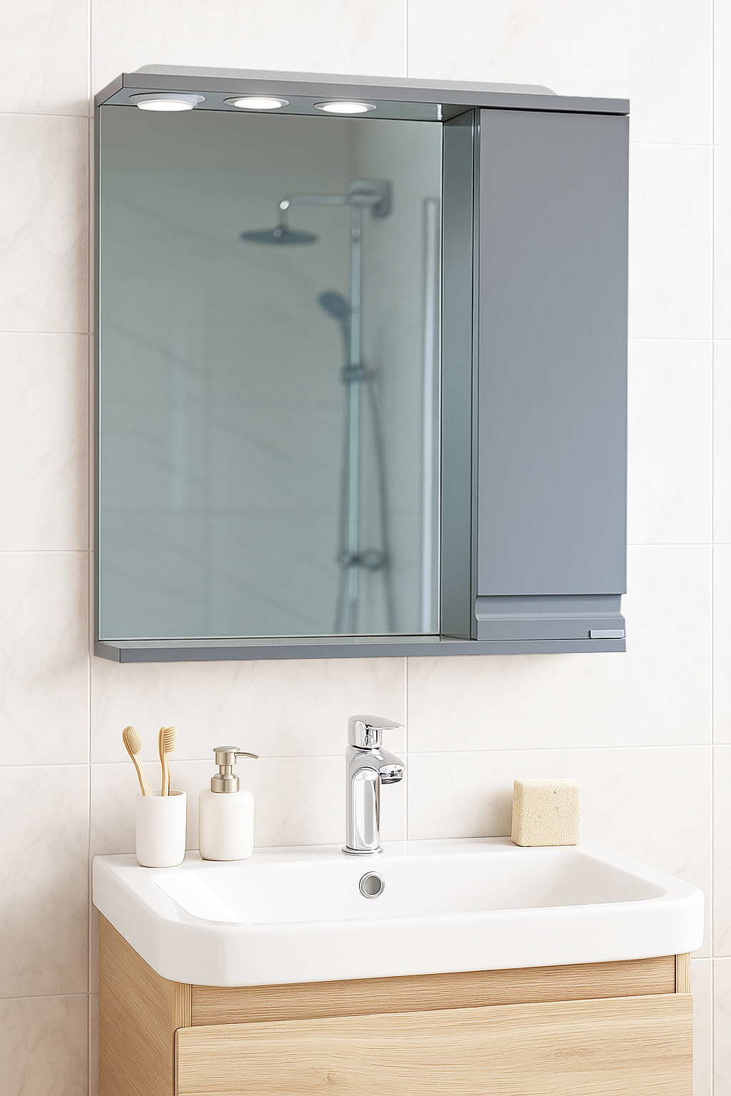 Oglindă MDF, Seria 786, 60cm, Antracit