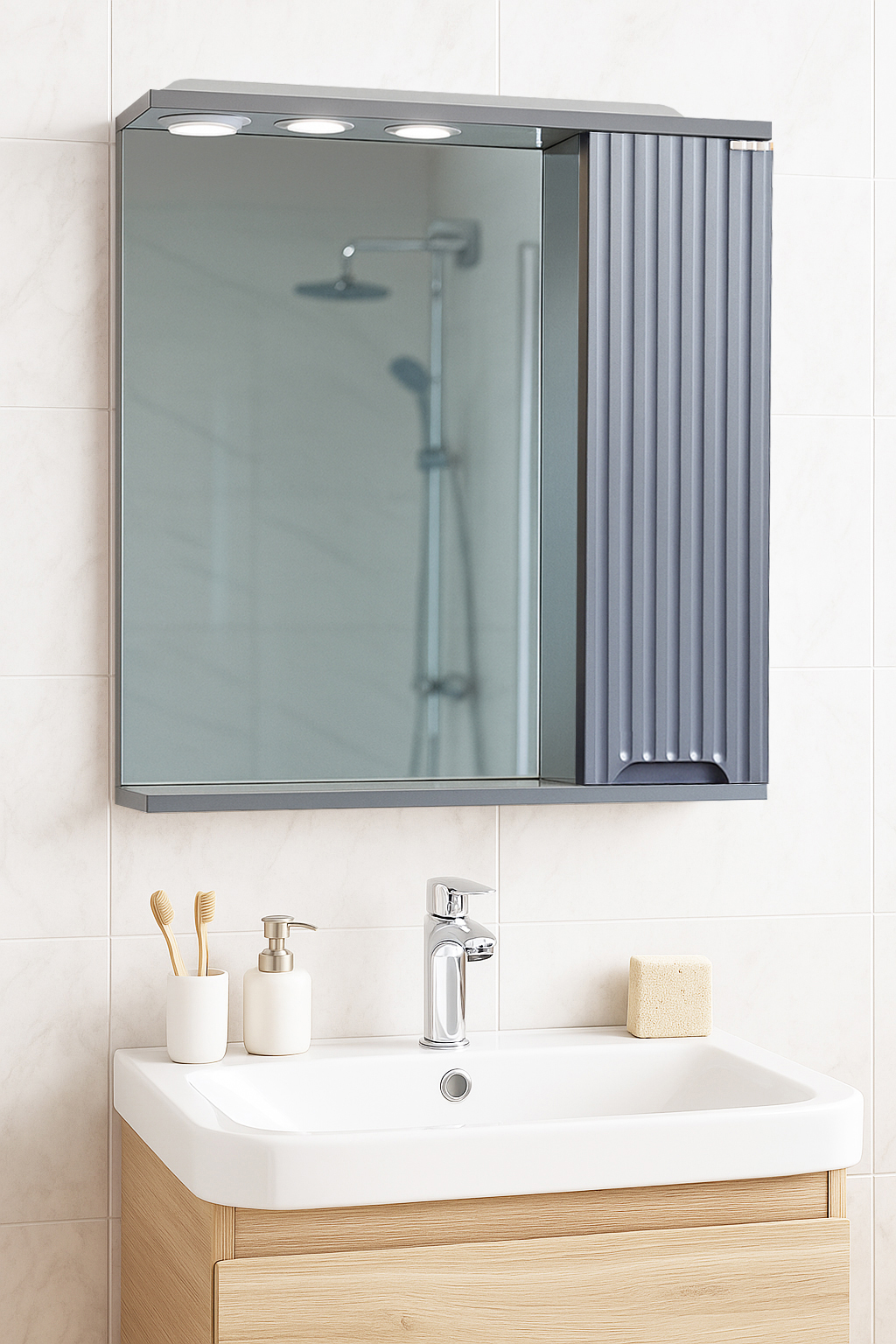 Oglindă MDF, Seria 033, 60cm, Antracit