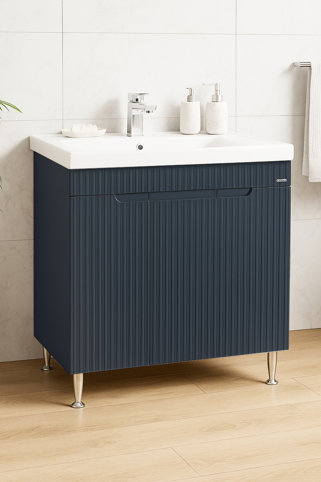 Mobilier Baie MDF și lavoar, Seria 733, 80cm, Antracit
