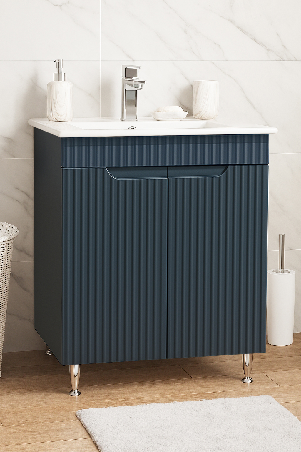 Mobilier Baie MDF și lavoar, Seria 033, 60cm, Antracit