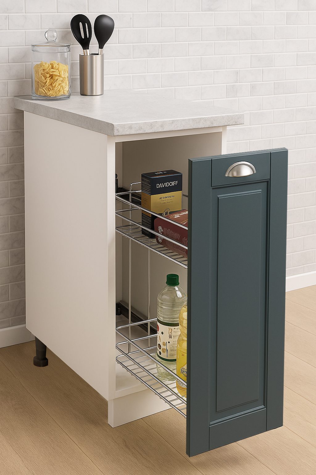 Mobilier bucătărie MDF, Square, Inferior JOLLY, 30cm, Antracit