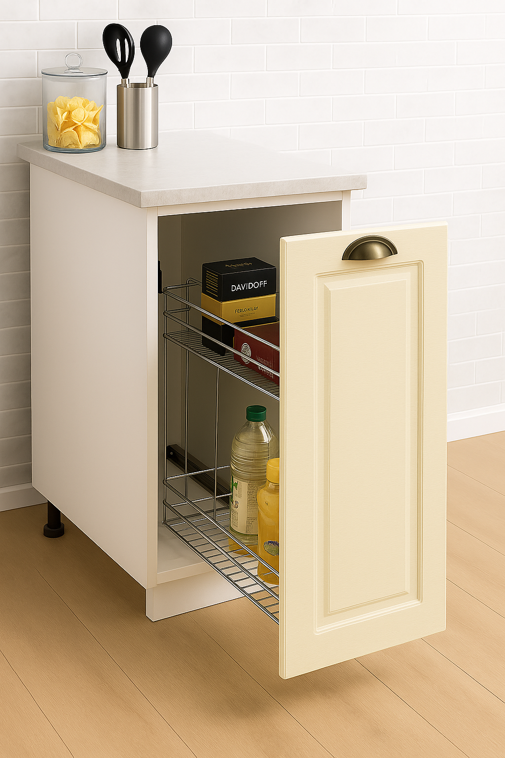 Mobilier bucătărie MDF, Square, Inferior JOLLY, 30cm, Fag