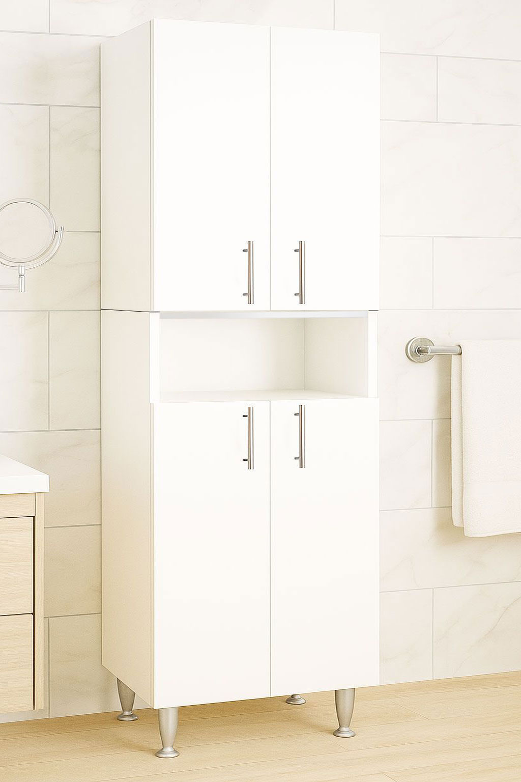 Dulap Baie înalt Kit, vopsit lucios, Seria 002, 60cm, Alb