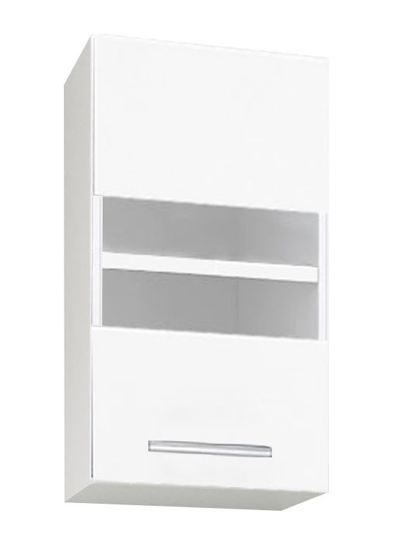 Mobilier bucătărie PAL kit, Germania, Suspendat, ușă cu sticlă, 30cm, Alb