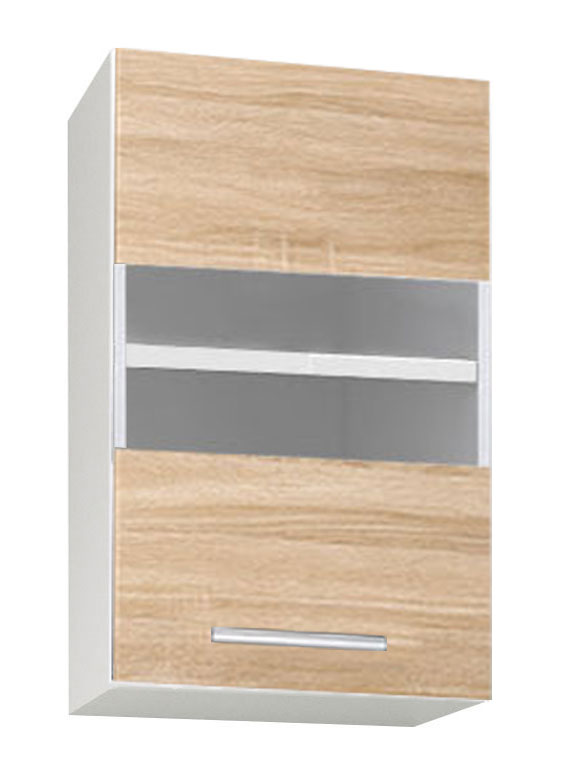 Mobilier bucătărie PAL kit, Germania, Suspendat, ușă cu sticlă, 40cm, Sonoma