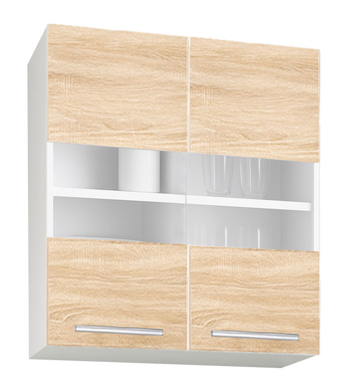 Mobilier bucătărie PAL kit, Germania, Suspendat, uși cu sticlă, 60cm, Sonoma