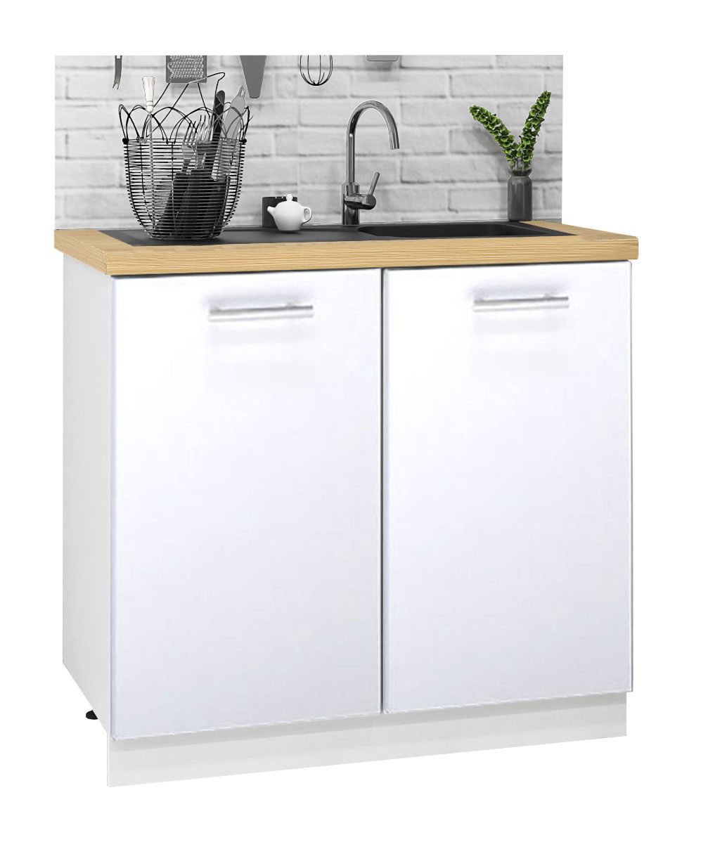 Mobilier bucătărie PAL kit, Germania, Inferior, 80cm, Alb