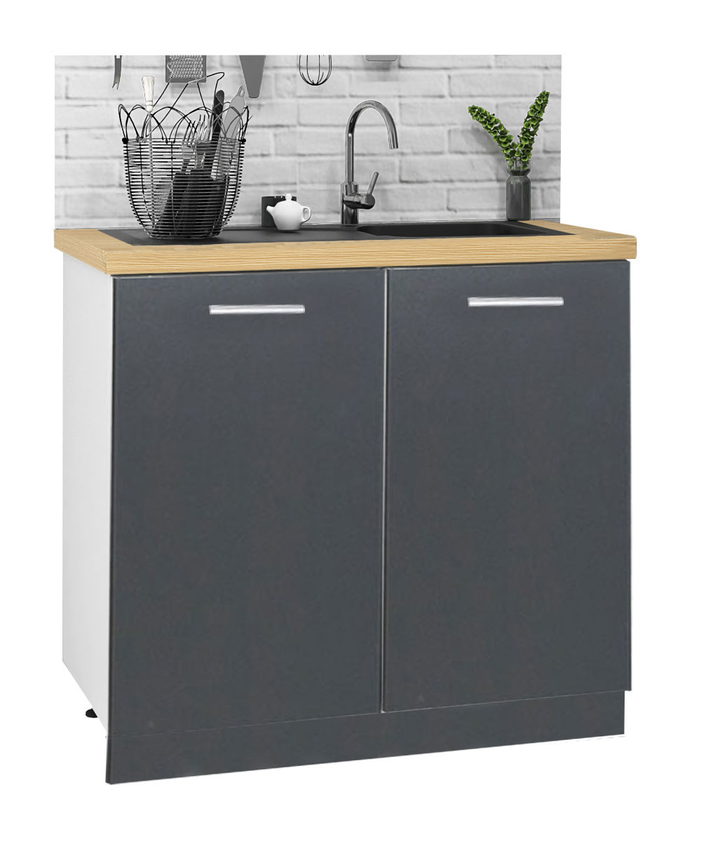 Mobilier bucătărie PAL kit, Germania, Inferior, 80cm, Antracit