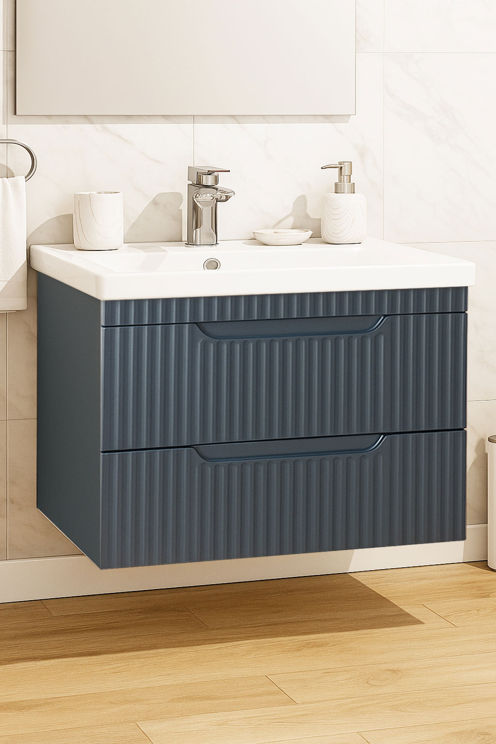 Mobilier Baie și lavoar, Seria 733, Suspendat, Sertare, 80cm, Antracit