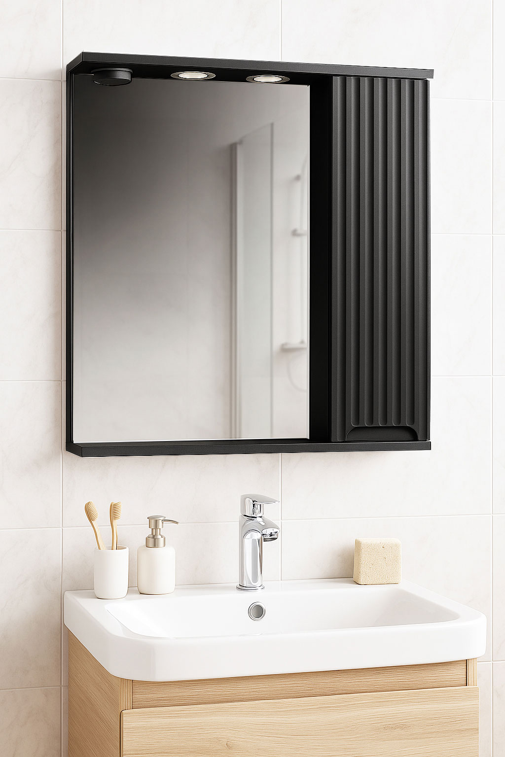 Oglindă MDF, Seria 033, 60cm, Negru