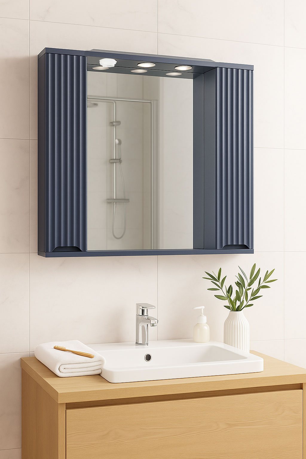 Oglindă MDF, Seria 033, 80cm, Antracit