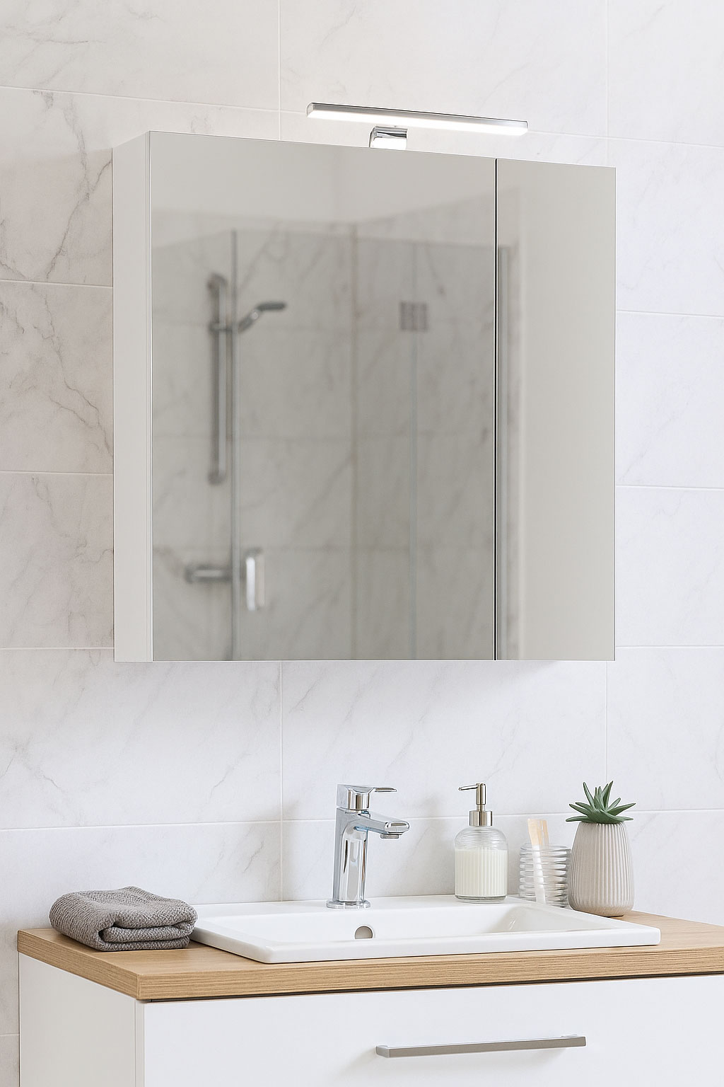 Oglindă Serena, 60cm, Alb