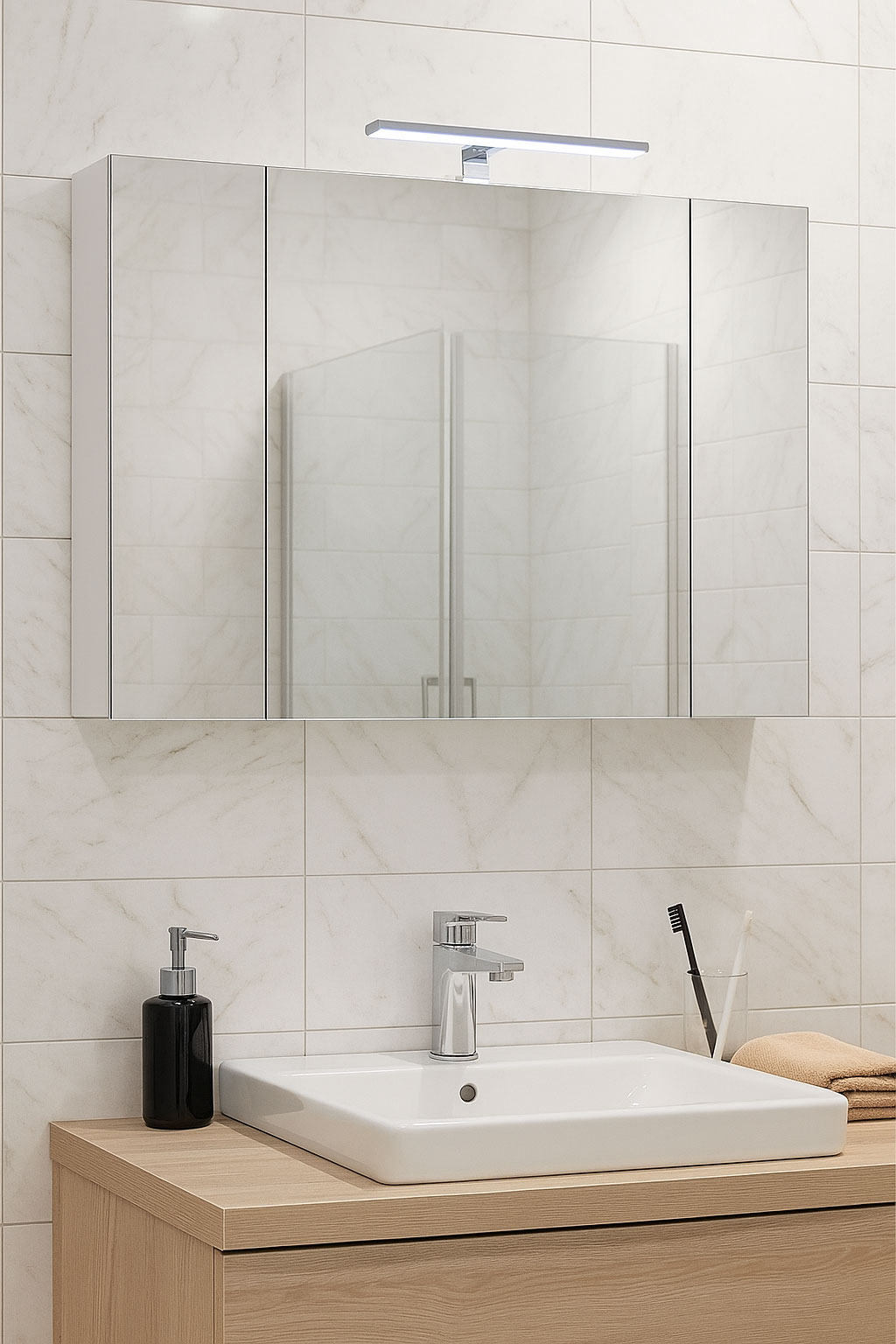 Oglindă Serena Kit, 100cm, Alb