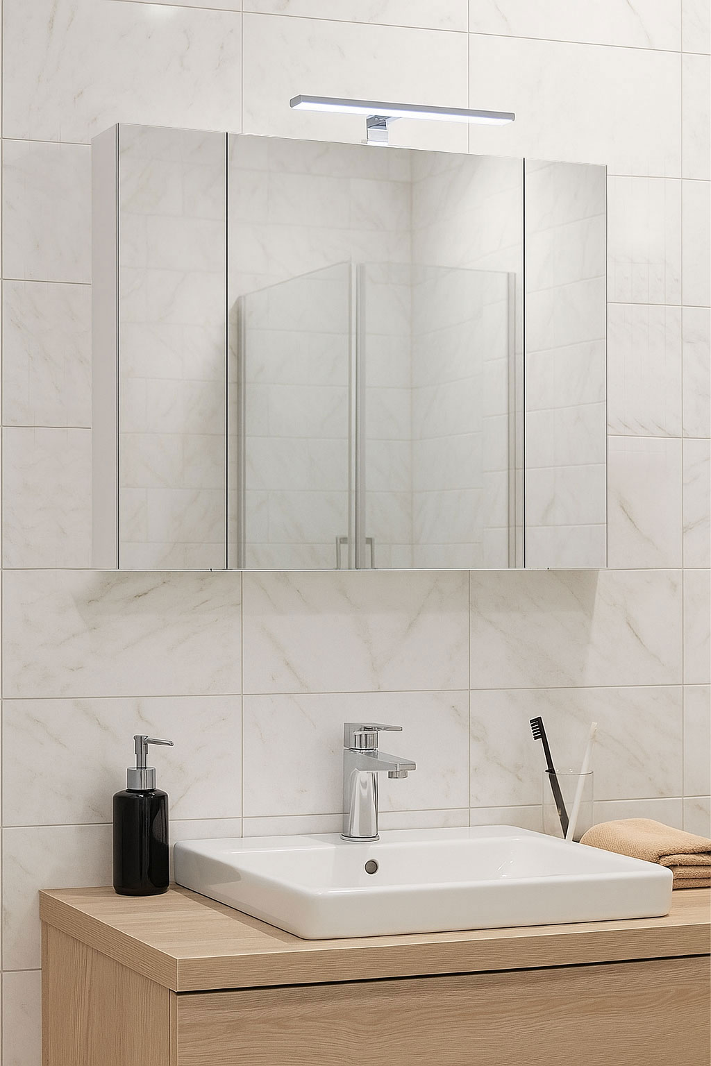 Oglindă Serena Kit, 80cm, Alb