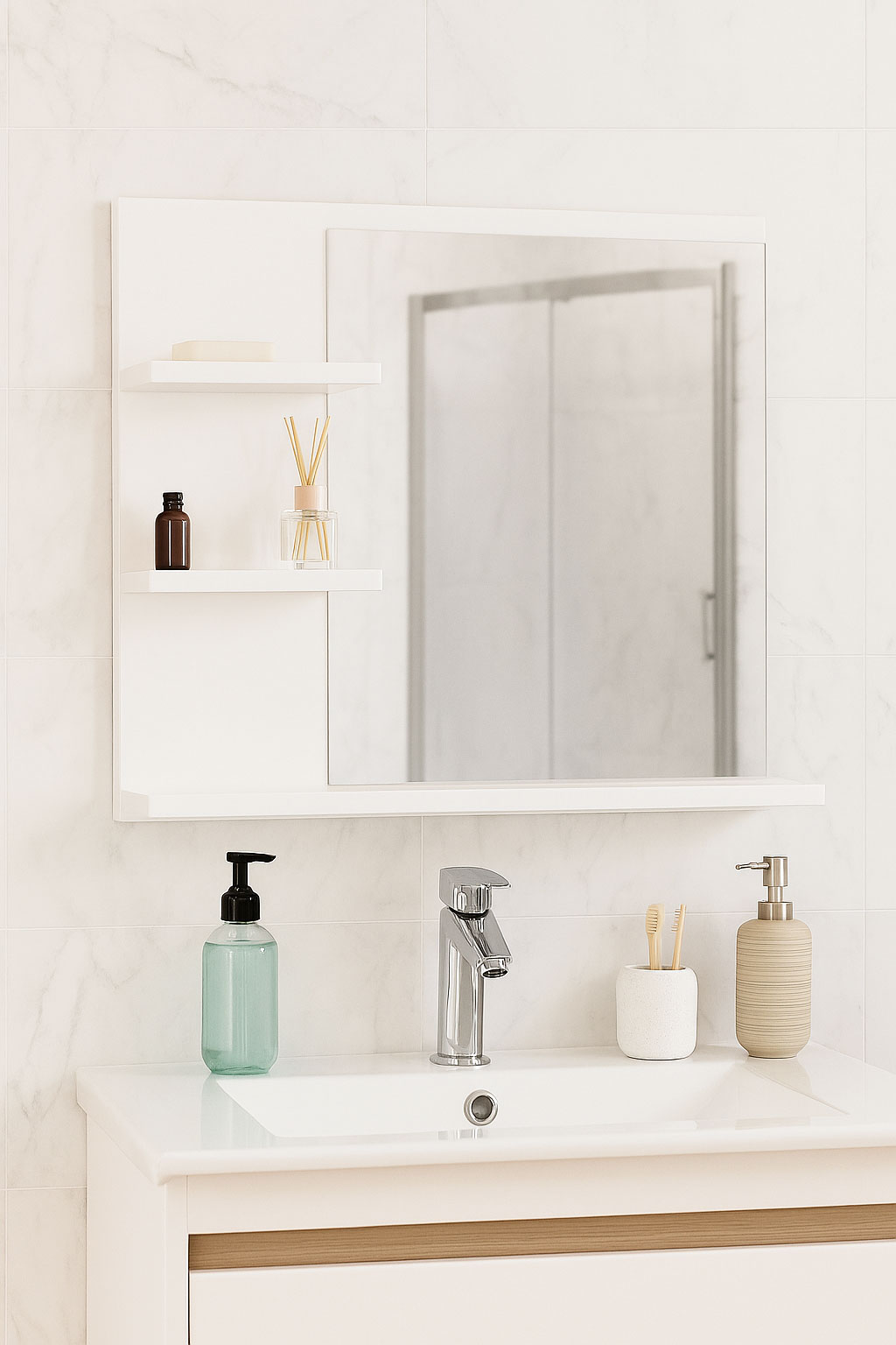 Oglindă Eco, 60x50cm, Alb