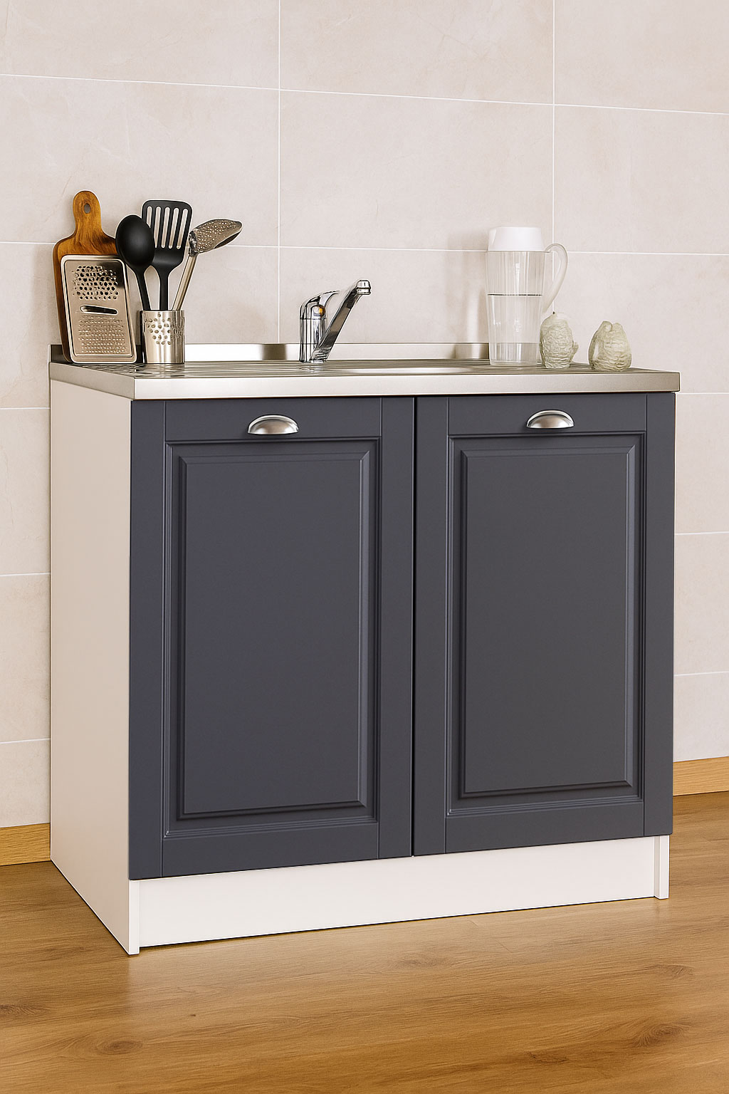 Mască Bucătărie MDF, Square, 80cm, Antracit