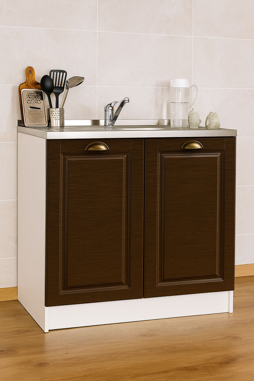 Mască Bucătărie MDF, Square, 80cm, Wenge lucios