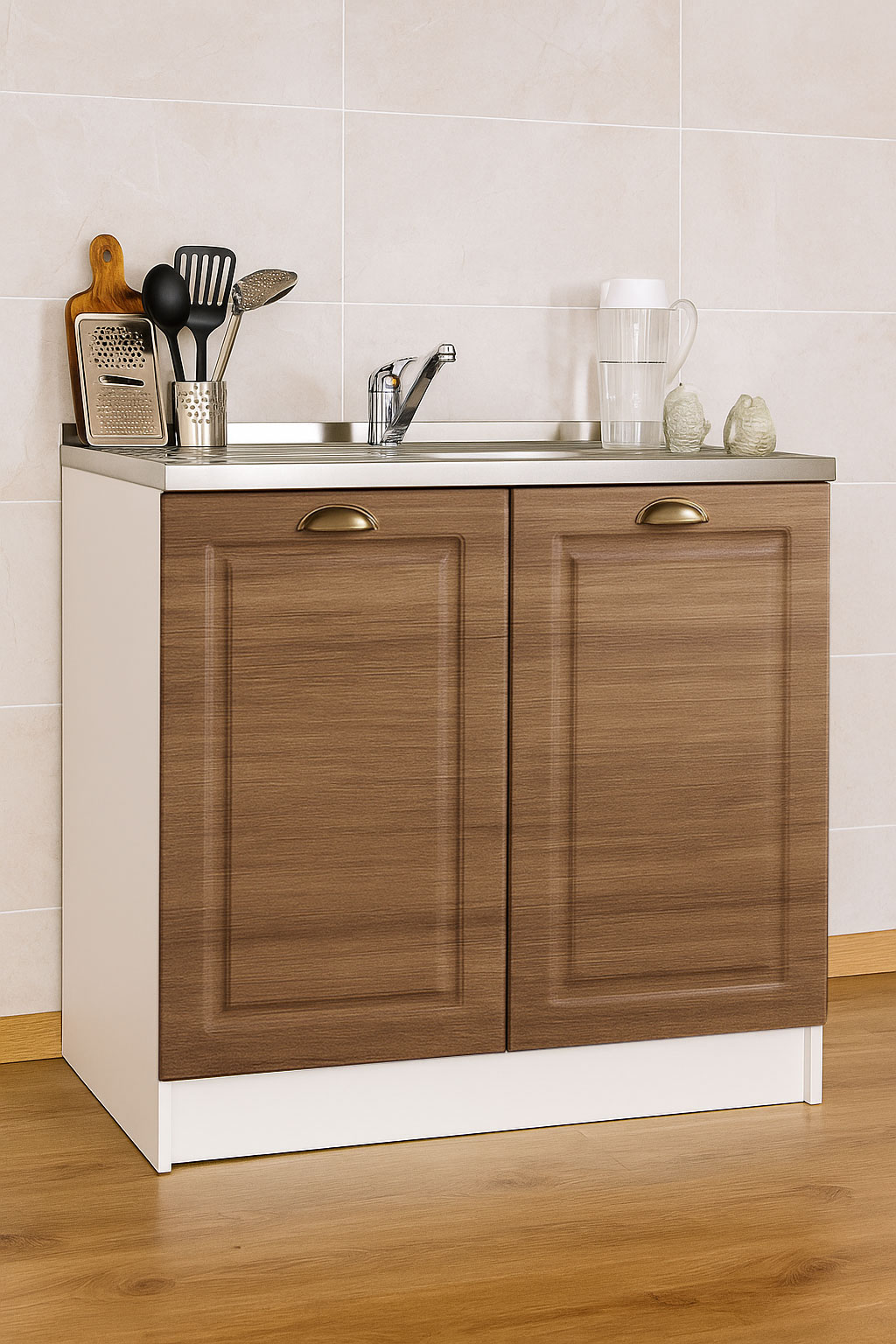 Mască Bucătărie MDF, Square, 80cm, Bambus