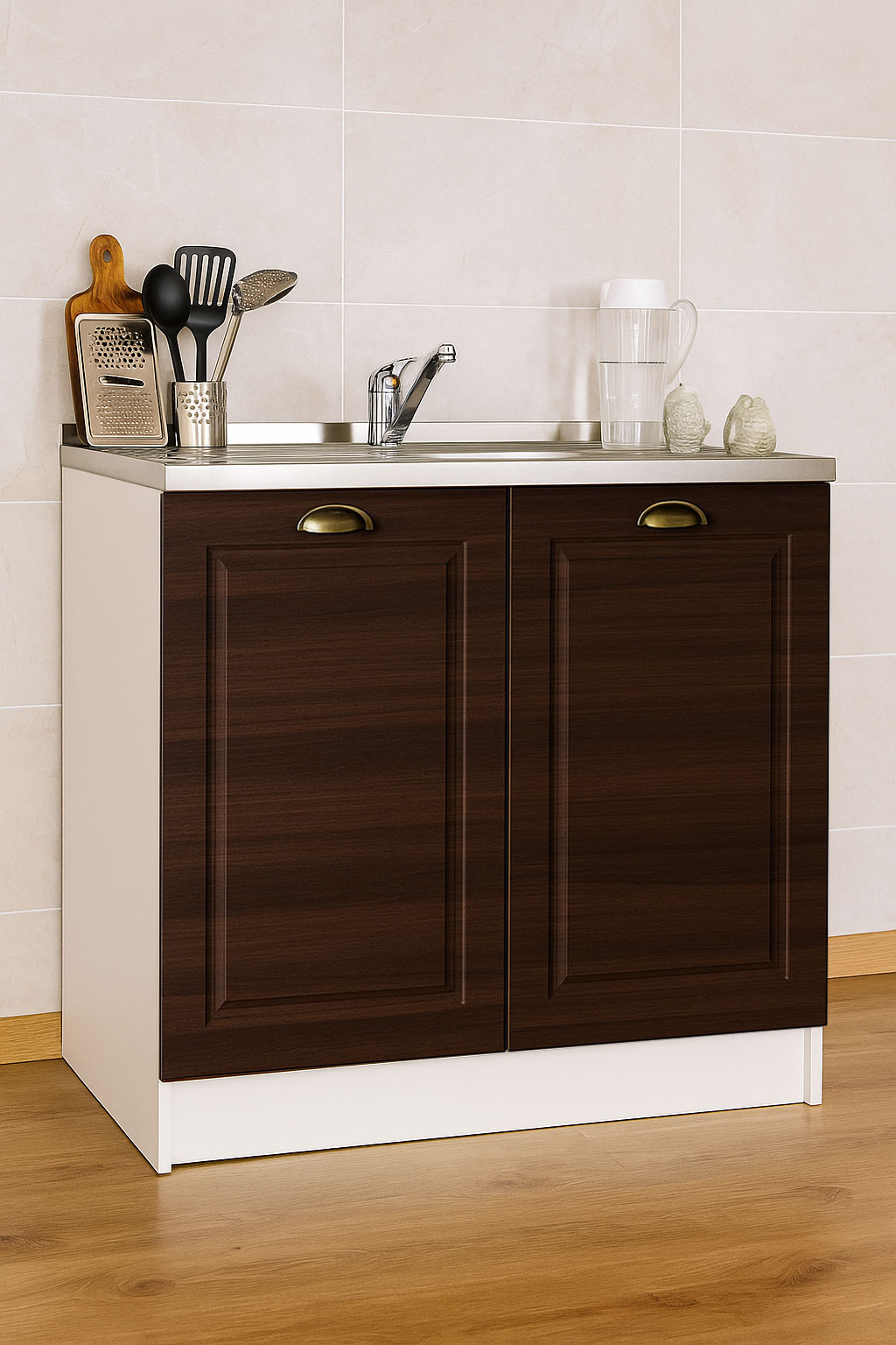 Mască Bucătărie MDF, Square, 80cm, Nuc