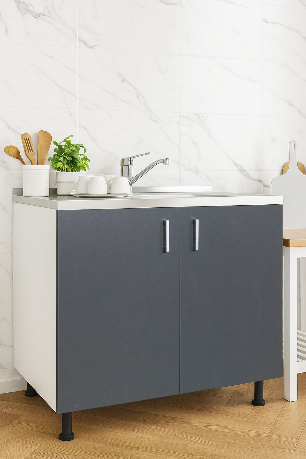 Mobilier bucătărie Tender Kit, Inferior, 80cm, Antracit