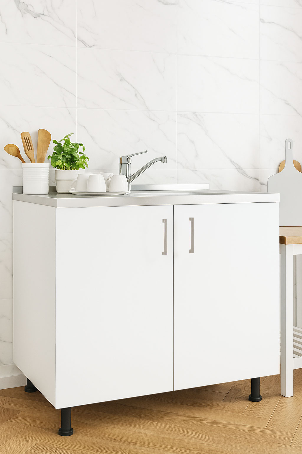 Mobilier bucătărie Tender Kit, Inferior, 80cm, Alb