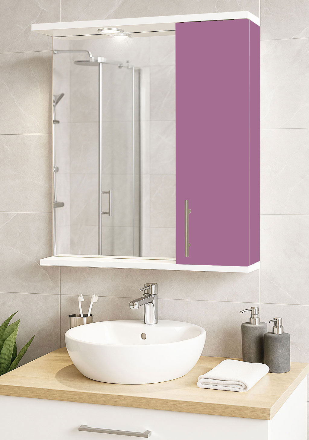Oglindă MDF, Seria 020, 60cm, Violet