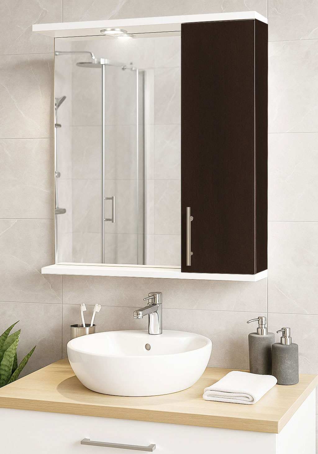 Oglindă MDF, Seria 020, 60cm, Wenge