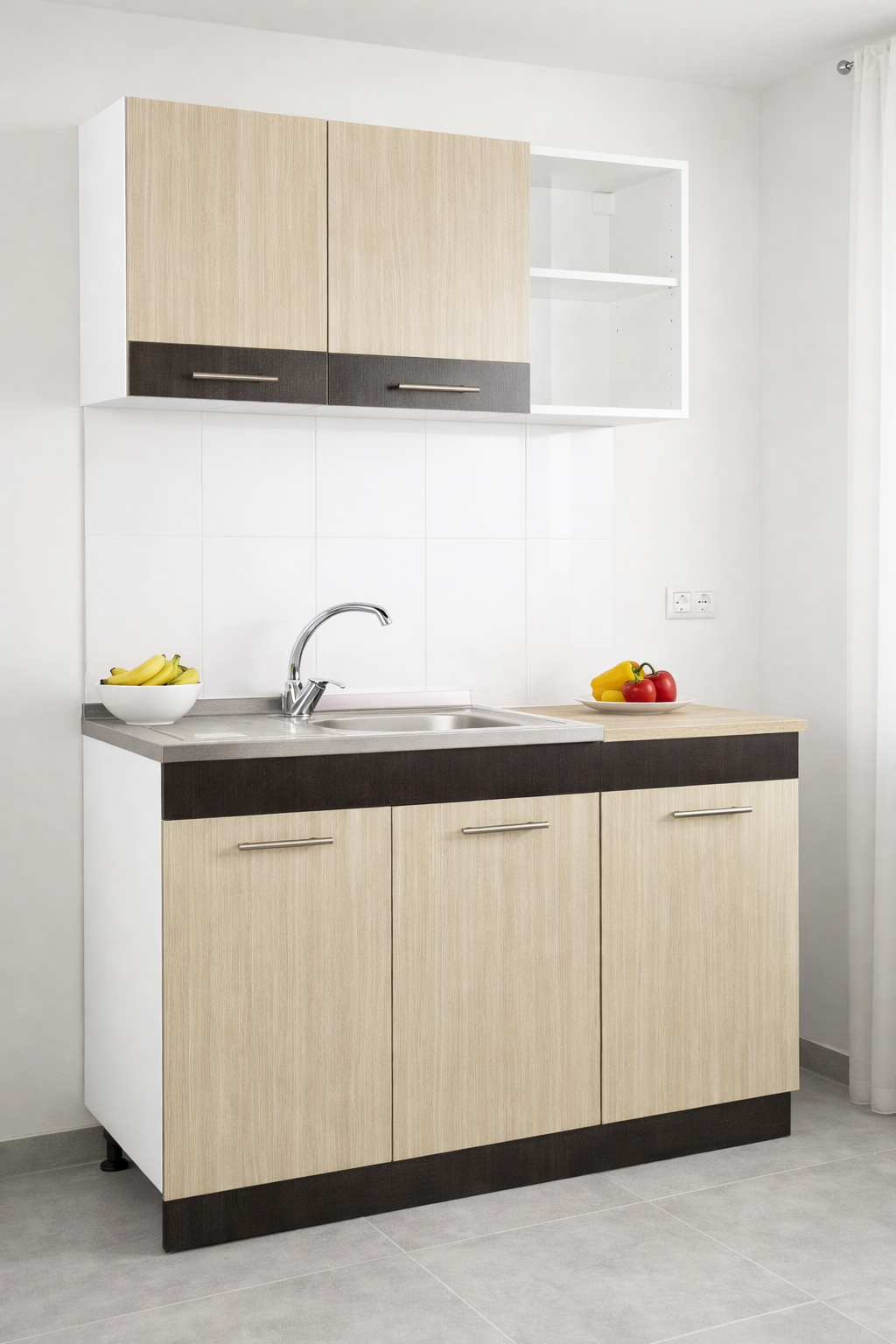 Mobilier de bucătărie PAL Set, Sarona, 120cm, Fag/Wenge