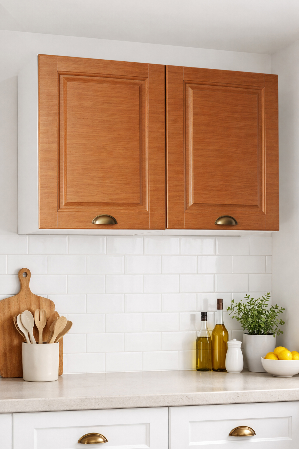 Mobilier bucătărie MDF, Square, Suspendat, 80cm, Stejar