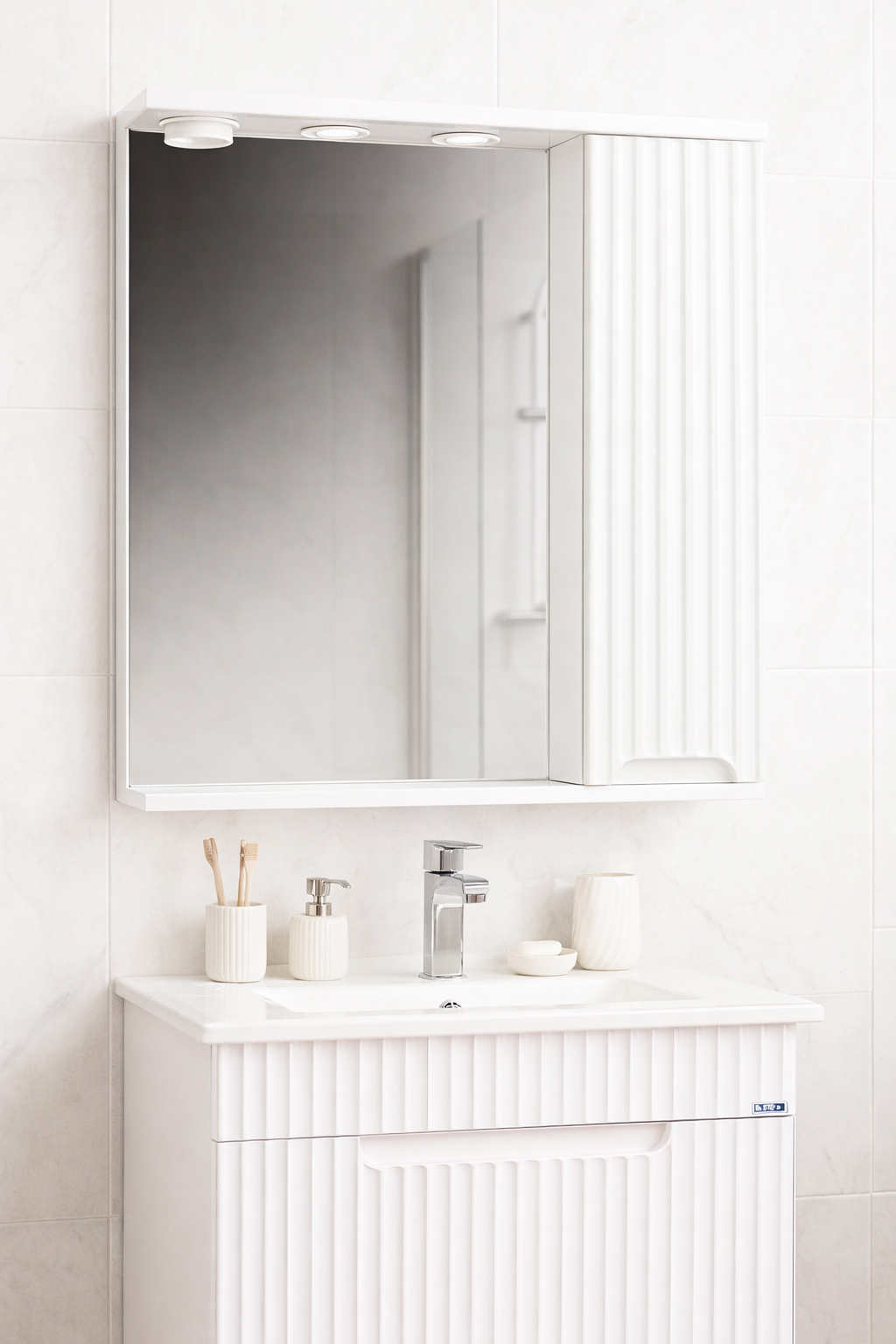 Oglindă MDF, Seria 033, 60cm, Alb