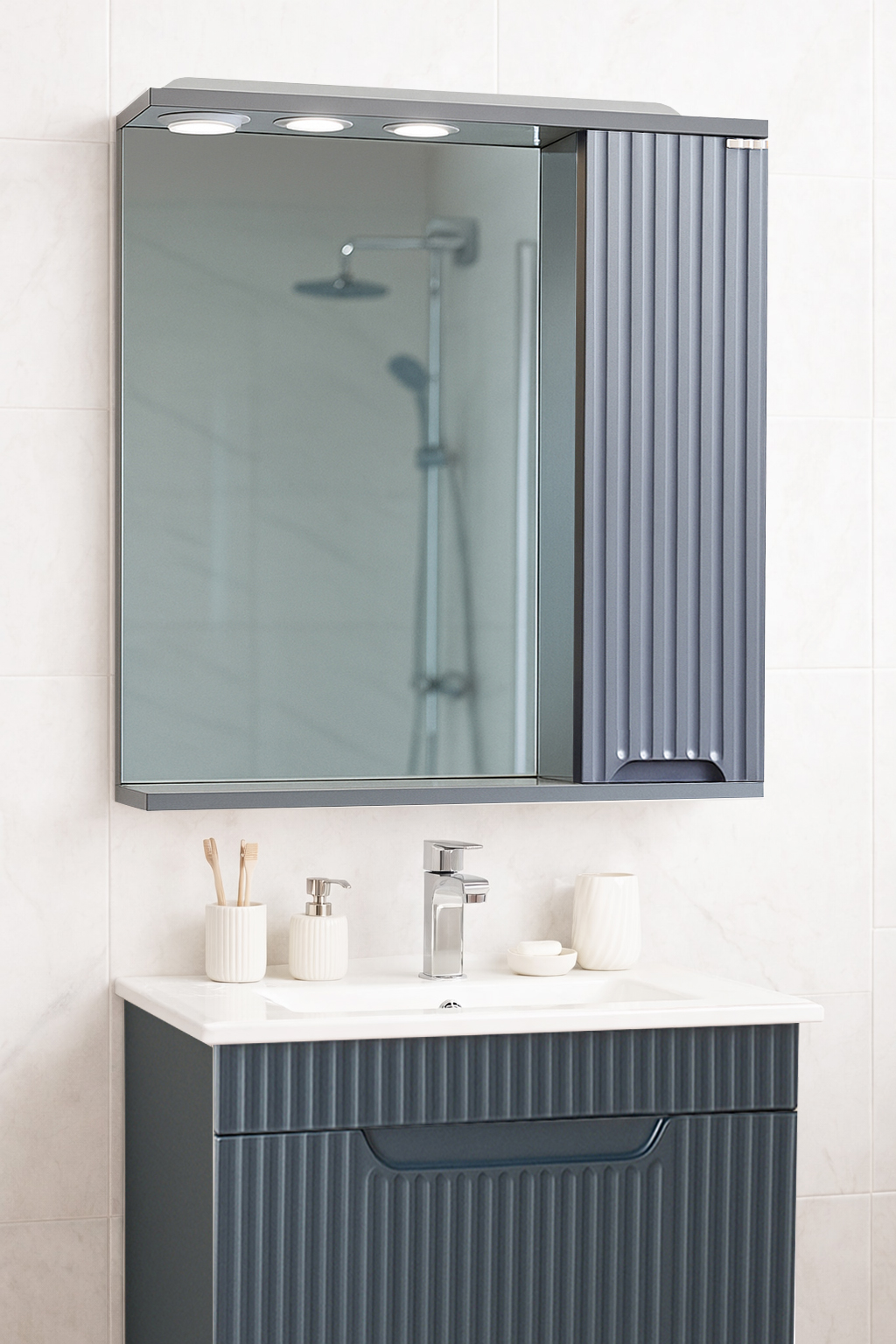 Oglindă MDF, Seria 033, 60cm, Antracit