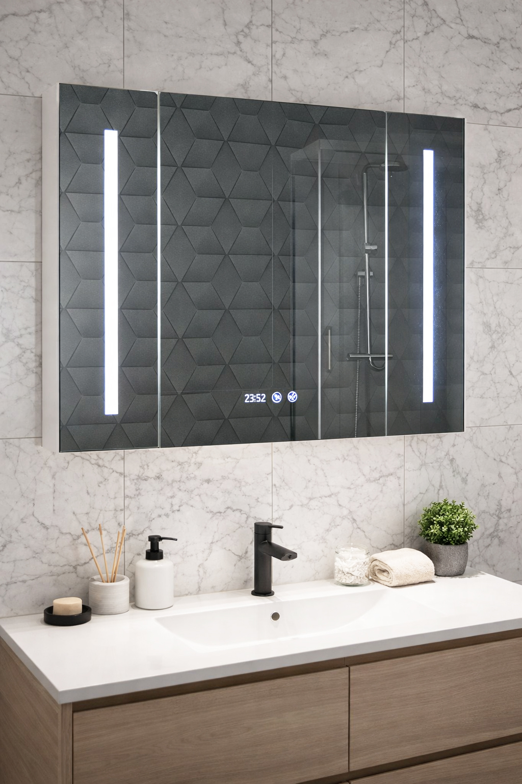 Oglindă Edge, 80cm, Alb