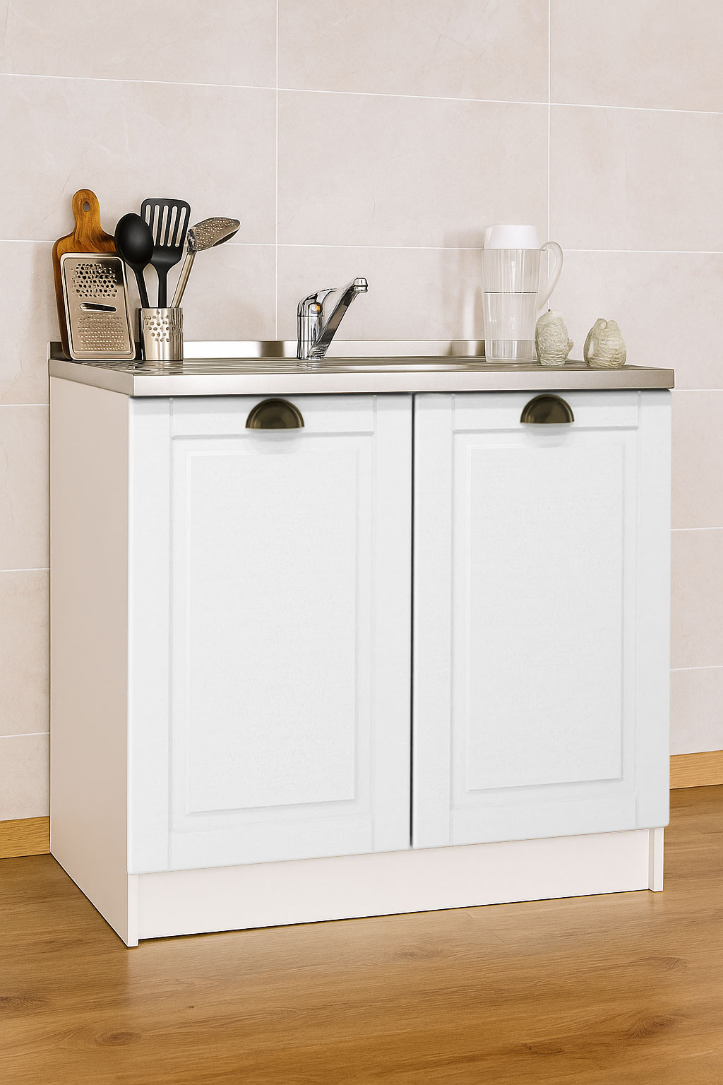 Mască Bucătărie MDF, Square, 80cm, Alb