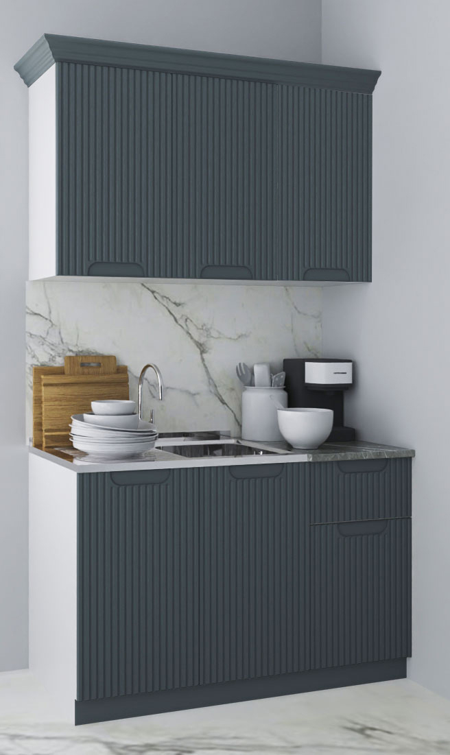 Mobilier de Bucătărie MDF Set, Space, 1 sertar, 120cm, Antracit