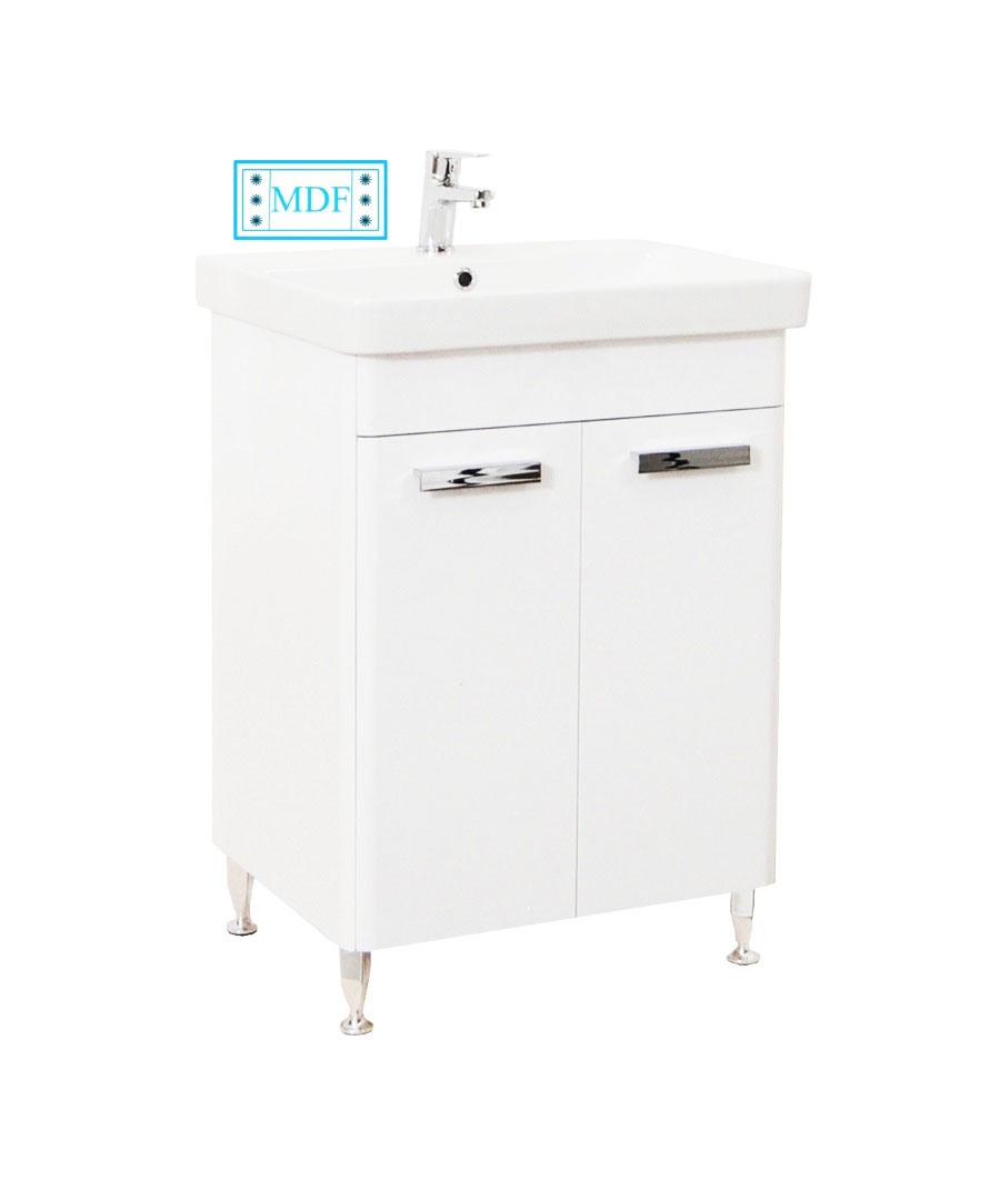 Mobilier Baie MDF și lavoar, Seria 501, 60cm, Alb